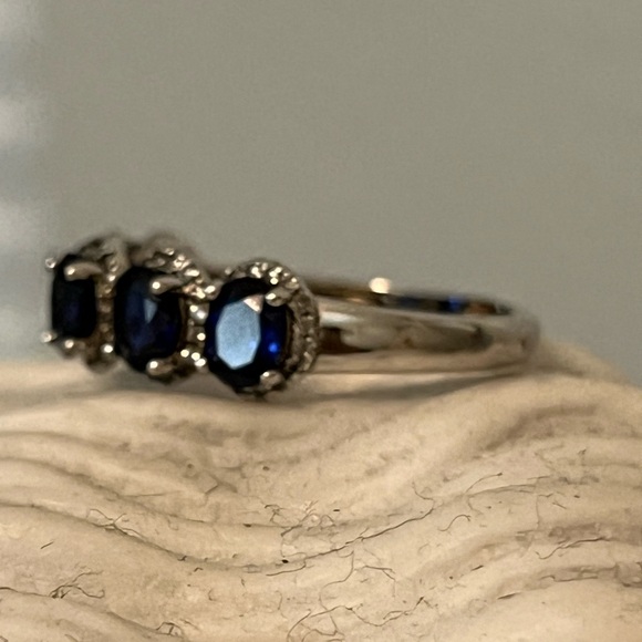 Lab Created Blue Sapphire Sterling Silver 5-Stone
Band - Picture 4 of 9